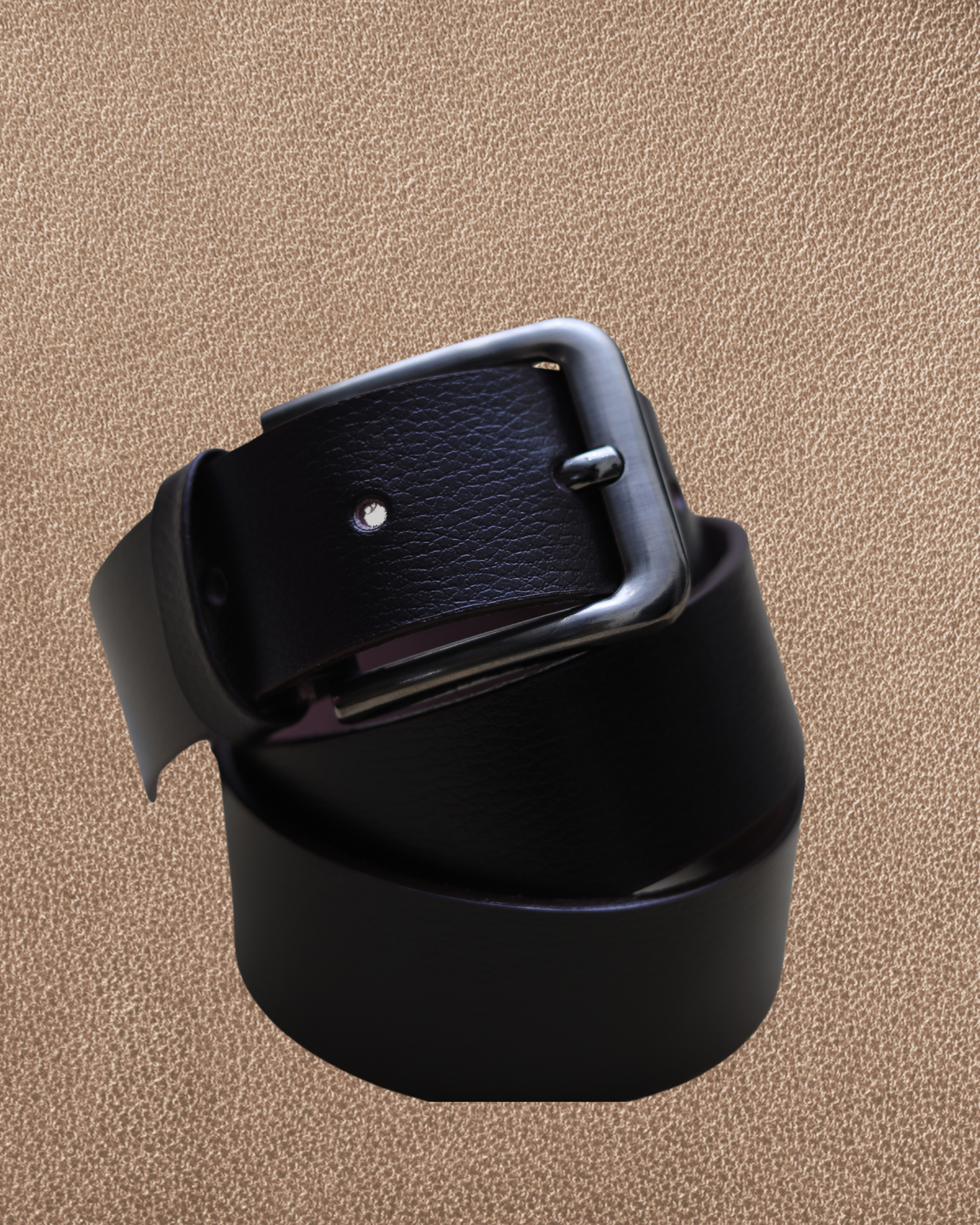 Textured Dark Brown Leather Belt