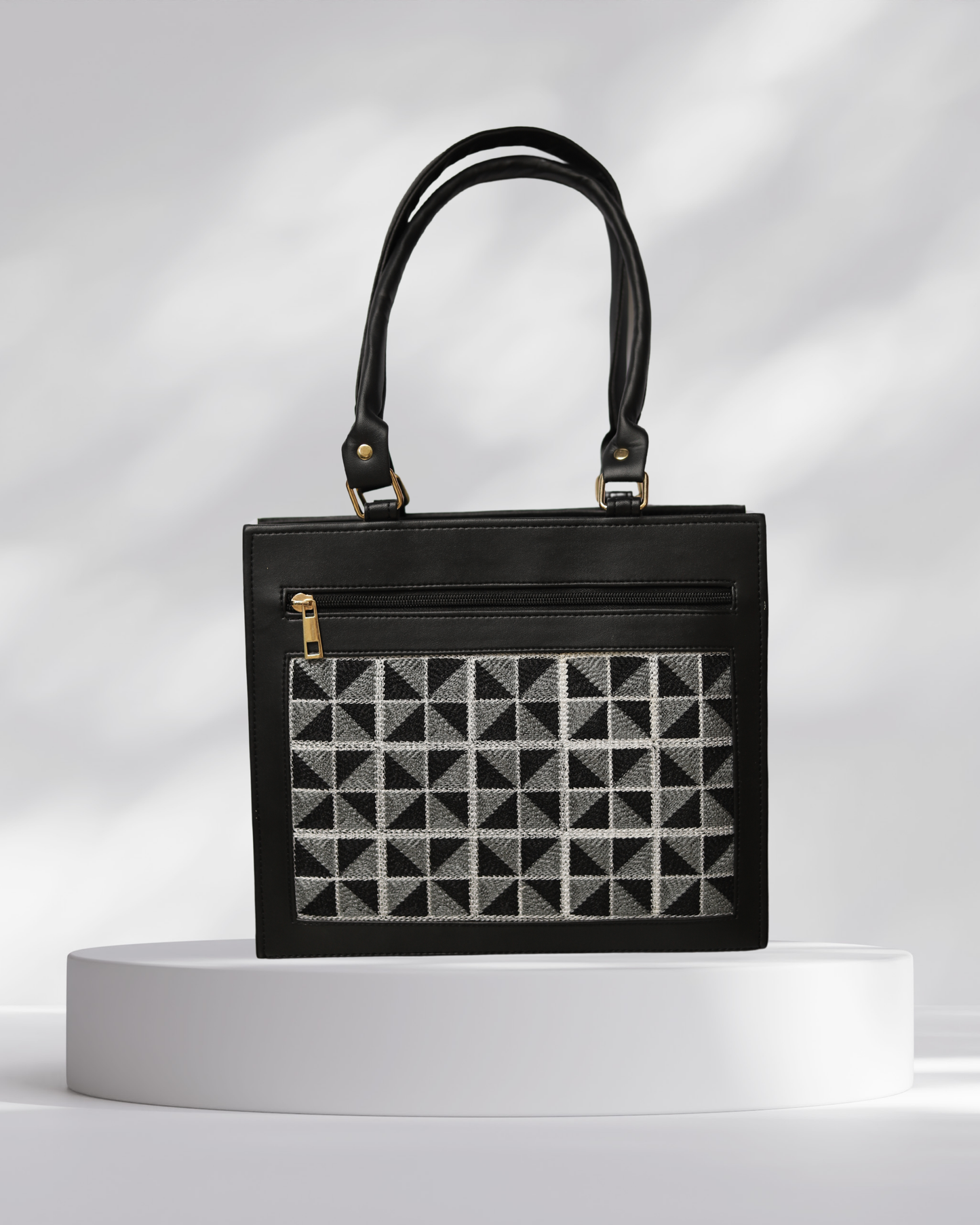 Patterned Black Luxe Handbag