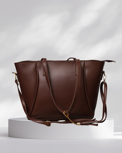 Mocha luxe shoulder bag