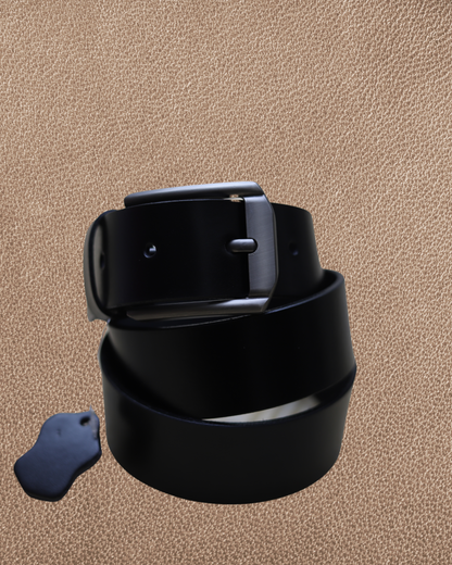 Plain Black Leather Belt
